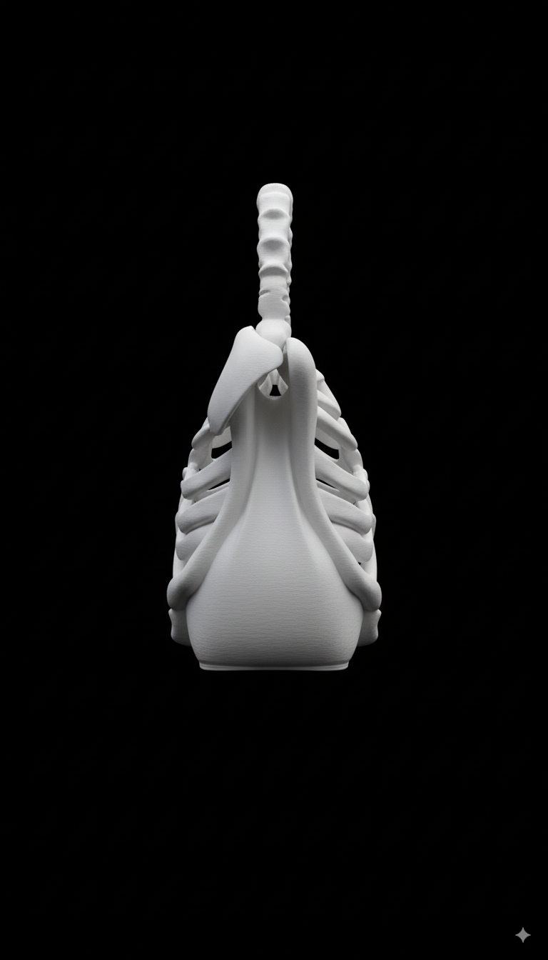 Bolso huesos- Blanco 3D