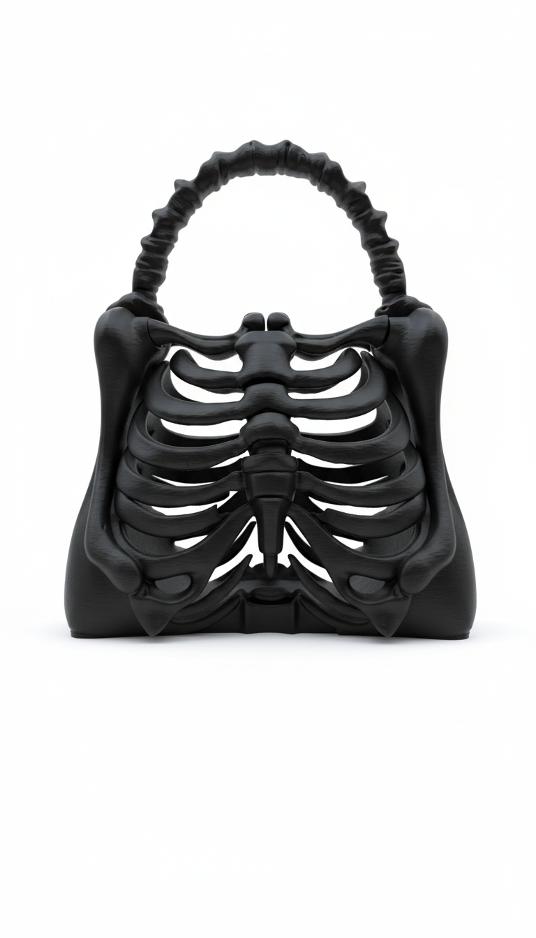 Bolso huesos- Negro 3D