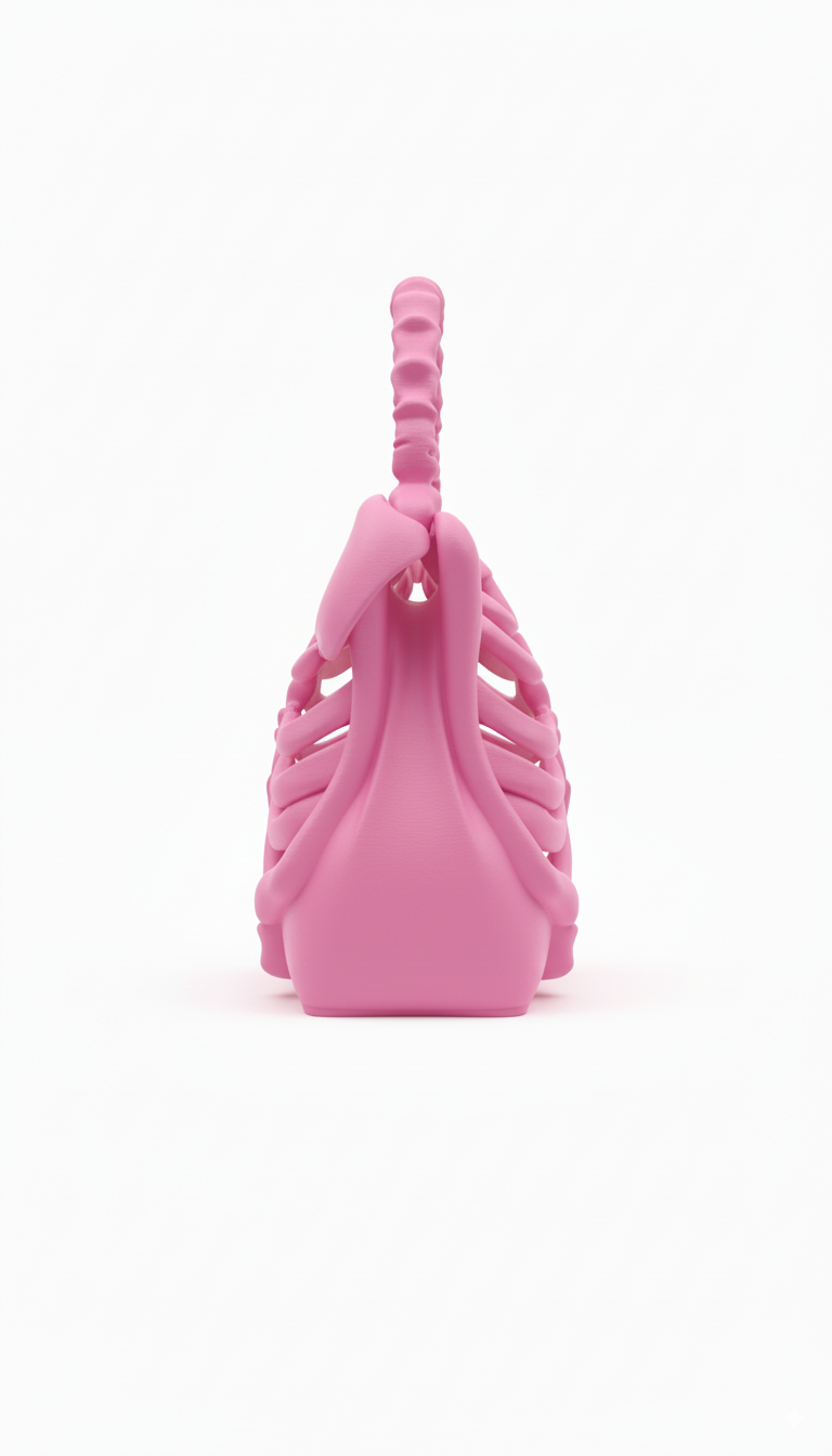 Bolso huesos- Rosa 3D