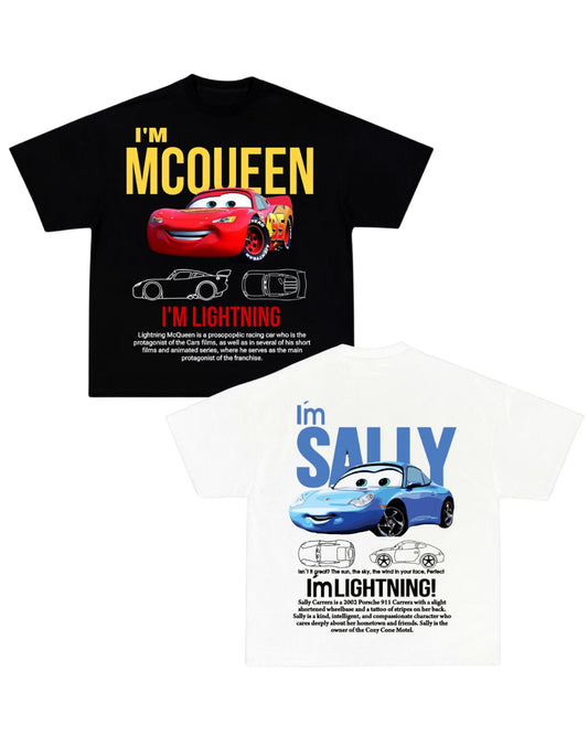 Pack de 2 camisetas CARS: Sally y Rayo McQueen