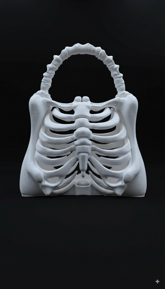 Bolso huesos- Blanco 3D