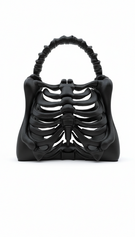 Bolso huesos- Negro 3D