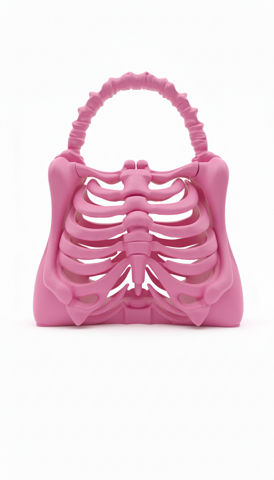 Bolso huesos- Rosa 3D
